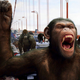 Caesar (Andy Serkis) leads an uprising on the Golden Gate Bridge.